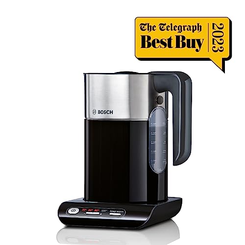 Bosch Styline TWK8633GB Variable Temperature Cordless Kettle, 1.5 Litres, 3000W - Black