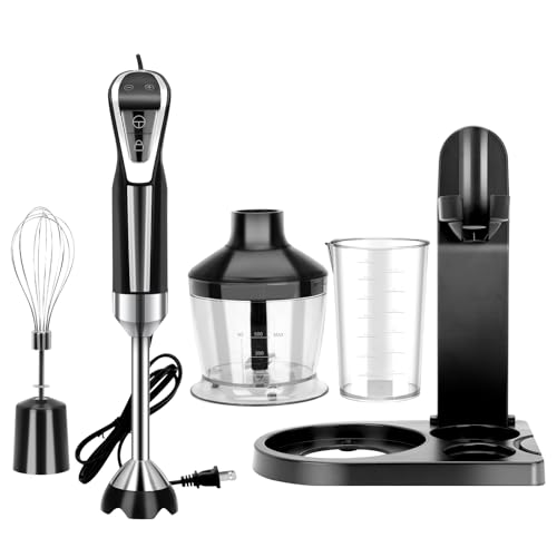 LINKChef Hand Blender, 4 in 1 800W Scratch Resistant Electric Immersion Blender Set, LED Touch Display with Storage Holder, Stick Mixer Blender w