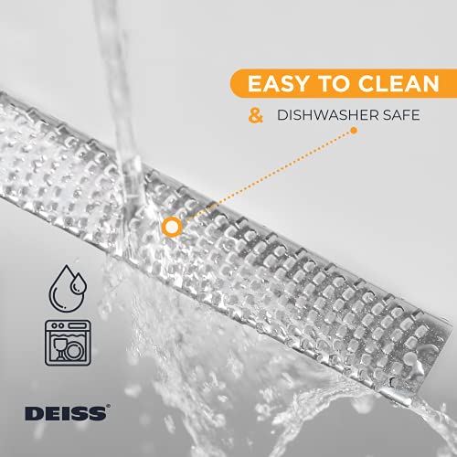 Deiss PRO Citrus Zester & Cheese Grater — Parmesan Cheese Lemon, Ginger, Garlic, Nutmeg, Chocolate, Vegetables, Fruits - Razor-Sharp Stainless St