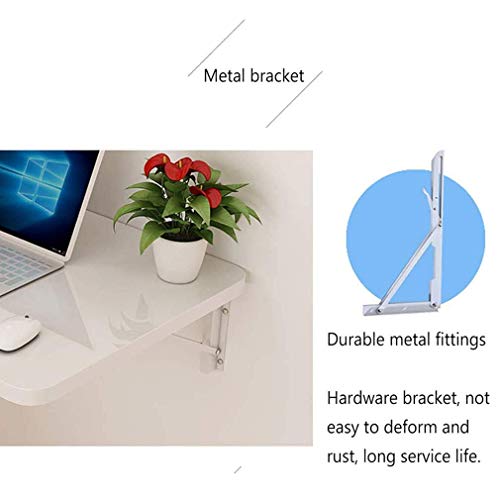 MYYINGELE Folding Wall-Mounted Table, Solid Wood Wall Table, Dining Table, Computer Desk for Small Space, for Office Home Kitchen, Black, 60x40cm