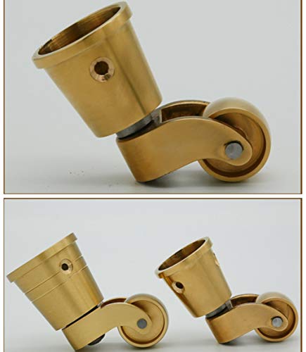 SKOAJAS Plate Casters Solid Brass Caster Wheels,Round-Cup Swivel Furniture Castor,Universal 360 Degree Swivel Casters,Sofa Chair Furniture Castor