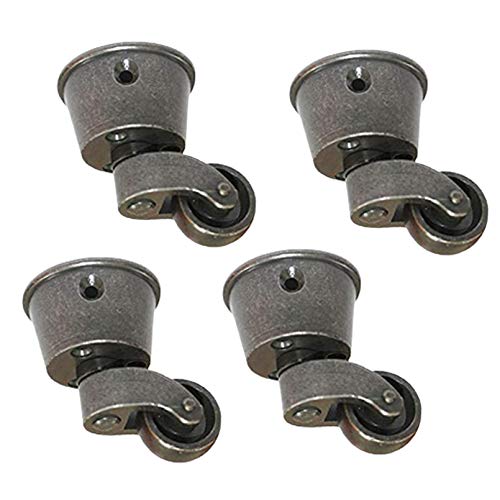 SKOAJAS Plate Casters Set of 4 Zinc Alloy Furniture Caster Wheels,360° Swivel Caster,Round Cup Vintage Swivel Wheels Moving Caster Wheels,for Sof