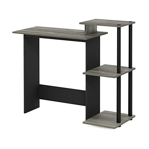 Furinno Efficient Home Laptop Notebook Computer Desk, Study Desk, Writing Desk, Black/Grey, 100.6 (W) x 85.3 (H) x 39.6 (D) cm