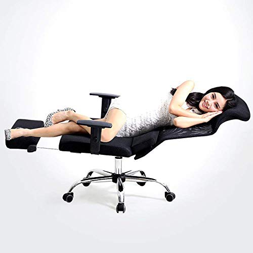 MU Home Office Swivel Chair - Comfortable Nap Reclining Boss Chair Staff Chair Adjustable Headrest, Back and Armrest Mesh Chair