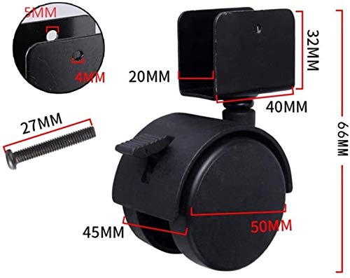 GTYT 5pcs U-Shaped Swivel Castor Wheel, 2in Furniture Casters With Brakes,Replacement Shoe Rack/Castor Wheels,Protect Your Floor, Nylon