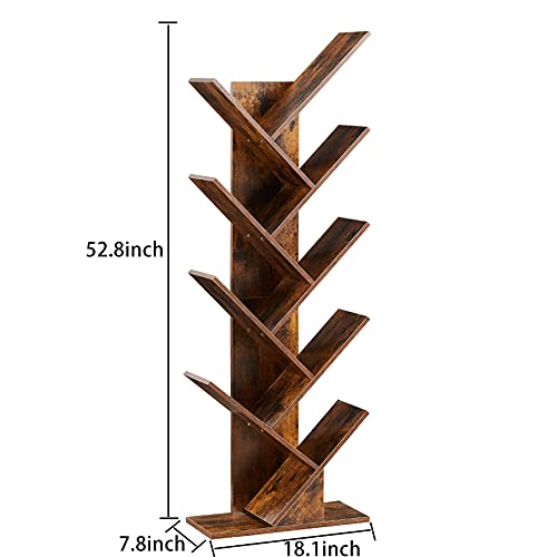 Tree-Shaped Floor-Standing Bookshelf Multifunctional Storage Rack for Home Office Multi-Layer Creative Display Rack