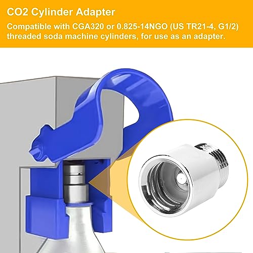 CO2 Cylinder Adapter, Soda Stream Adapter Female Thread TR21-4 to Male Thread CGA320 for A Variety of Soda Machines