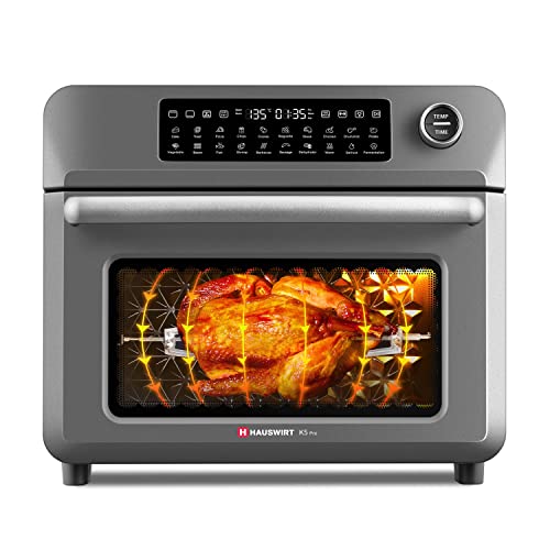 Hauswirt Air Fryer Oven 25 Litre Extra Large, Countertop Convection Oven with Grill/Airfryer/Dehydrator, Digital Touch Screen, Enamel liner, E-re