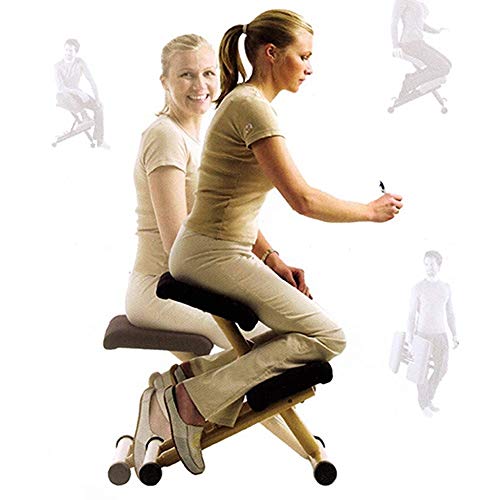 LZQDM Office Chairs Ergonomic Kneeling Chair Home Office Chairs Thick Cushion Adjustable Improve Posture Now Neck Pain Comfortable Knees and Stra