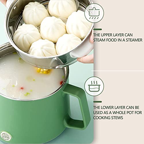 FARONG Electric Hot Pot, Mini Electric Cooker 1.7L Noodles Pot Multi-Functional Electric Cooker for Soup Porridge Dumplings Eggs Pasta Steam with