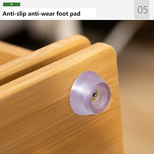 NaoSIn-NiBamboo Rotating Bookcase, 6 Tier Disassembly Bookshelf Organizer, Spinning Design, Removable Adjustable Divider, Holds Up To 200 DVD's o