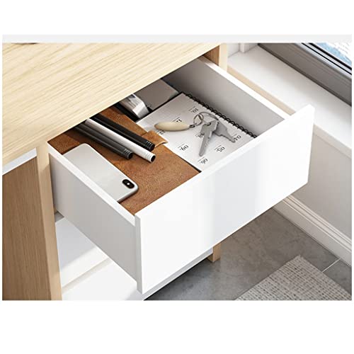 maozi Computer Desk Large Capacity Drawer Home Desk Bedroom Writing Desk (Color : D, Size : Light Grey)