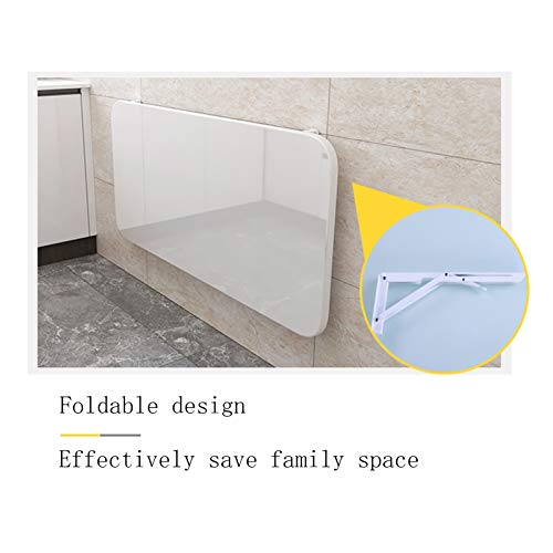 OUYOXI Wall Mounted Folding Table - Small Fold Down Computer Desk Space Saving Perfect Addition to Home Office/Laundry (Color : White, Size : 70x
