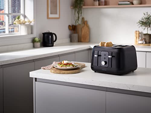 Kenwood Dawn Toaster, 4 Slot Toaster, Reheat, 5 Browning Settings, Defrost and Cancel Functions, Pull Crumb Tray, TFP09.000BK, 1800W, Midnight B