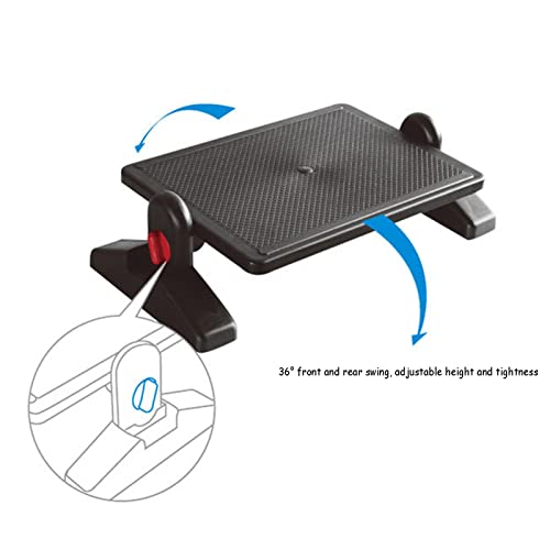luoyipink Under Desk Foot Rest, Adjustable Height Portable Ergonomic Foot Pedal Rest with Foot Massager for Office Home Use, Relieve pain in legs