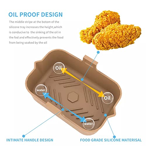 Silicone Air Fryer Liners for Ninja Air Fryer Dual Pack of 2, Reusable Air Fryer Silicone Liner for Ninja Air Fryer Accessories, Airfryer Liners