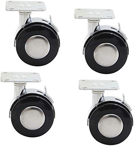 GTYT Pack Of 4,Furniture Castor Wheels 2Inch,Trolley Swivel Casters With Brake,360° Swivel Nylon Wheels,Moving Coffee Table Caster Wheels,Heavy D