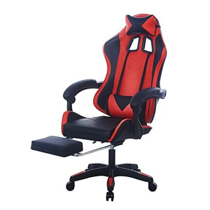 FMXQYH Gaming Chair for Adults, Ergonomic Office Chair with Footrest, Computer Chair with Height Adjustable, PU Leather Material Can Be for Offic