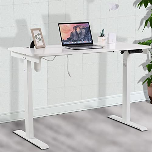 NXYJD Computer Desk Laptop Desk Rolling Single Electric Height Adjustable Desk For Office Home Furniture (Color : White)