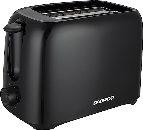 Daewoo Essentials, Plastic 2 Slice Toaster, White, Variable Browning Controls, Cancel Button, Cool Touch Design, Removable Crumb Tray, Auto Cut-O