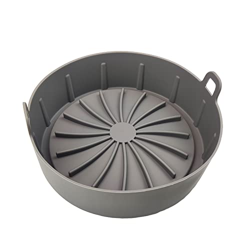 Janfor Silicone Air Fryer Pot-7.5 Inch Easy to Clean Basket-Non-Stick Air Fryer Accessories for Oven and Air Fryers- Air Fryers Liner-Reusable Fo