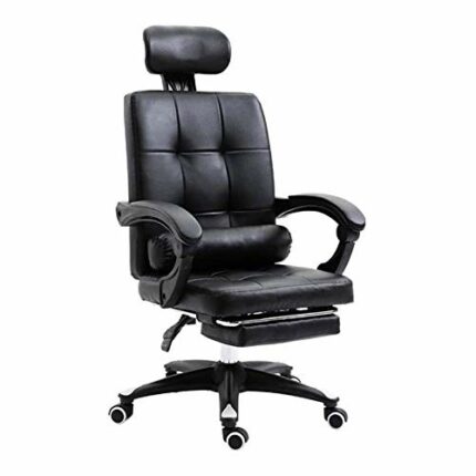 ZXNRTU Relax Comfortably Safe Ergonomic Home Office Chair, Gaming Chair with Retractable Footrest, Adjustable Seat Height and Recliner, Full Armr