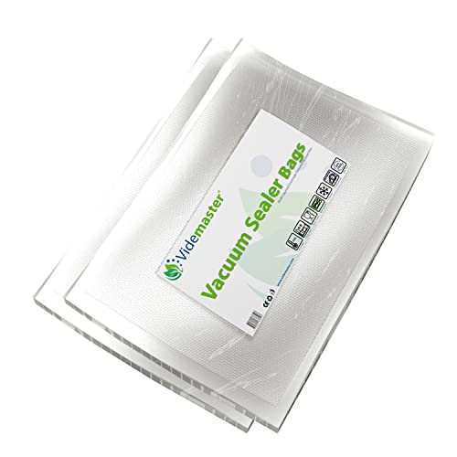 VIDEMASTER Vacuum Sealer Bags 20x40cm/100pcs, Textured Vacuum Food Sealer Bag Thick Embossed Bags, Use For Sous Vide Cooking and Food Storage | B
