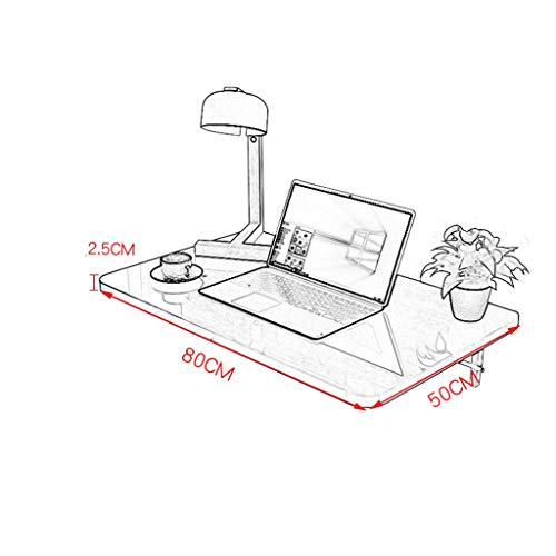 NXYJD Wall-Mounted Drop-Leaf Table, Folding Kitchen Table Desk, Home Office Table Desk Workstation Computer Desk with Storage Shelves