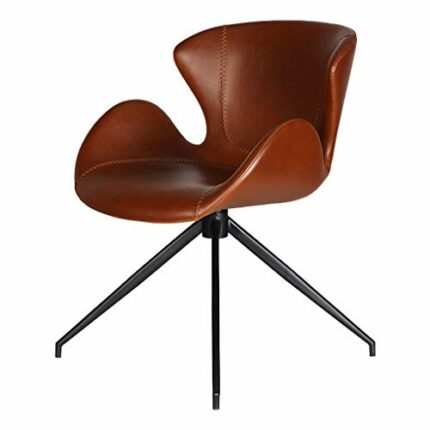 TWDYC Leather Swivel Chair,Leather Computer Chair for Home Office or Conference,Dark Brown,Size 57 * 48 * 82.5cm