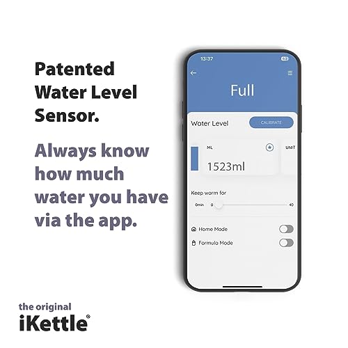iKettle 3 by Smarter - WiFi Internet Smart Kettle, Secure UK Server, Stainless Steel Dark Grey, Digital Temperature, iOS, Android App, Alexa, Wat