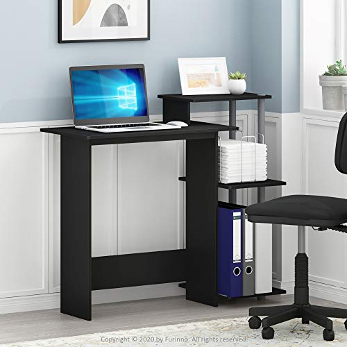Furinno Efficient Home Laptop Notebook Computer Desk, Study Desk, Writing Desk, Black/Grey, 100.6 (W) x 85.3 (H) x 39.6 (D) cm