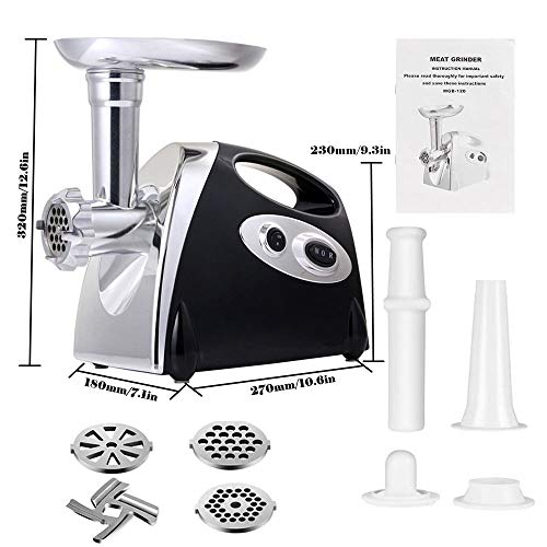 Electric Meat Grinder, BenRich Meat Mincer Sausage Maker with 3 Grinding Plates and Kibbe Attachment - 2800W Powerful Copper Motor Food Grinding