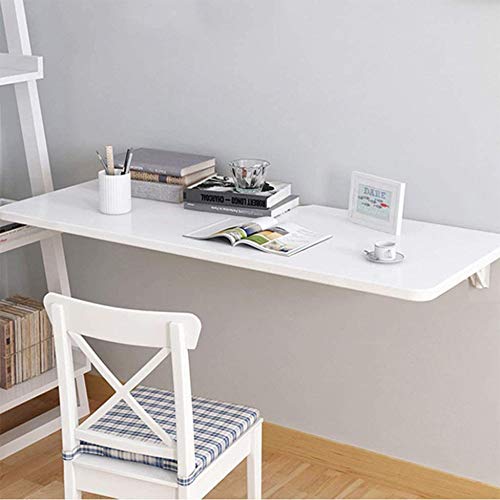 LUNEZY Wall-Mounted Folding Table, Drop Leaf Table For Small Spaces, Solid Wood Dining Table Computer Desk For Office Home Kitchen,120 * 30cm/47