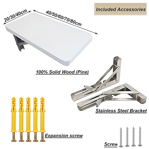 SKOAJAS Wall Table Folding for Kitchen, Breakfast Bar Table, Compact Small Space Dining Table Computer Desk Workstation Wall Mounted Drop Leaf De