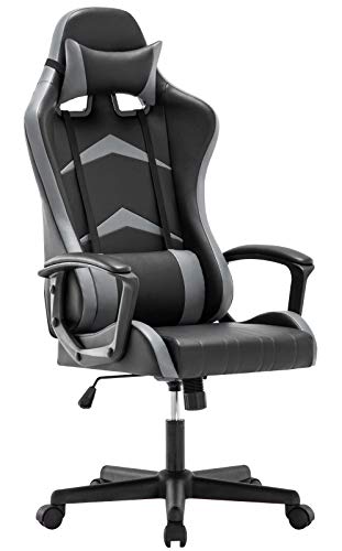 IntimaTe WM Heart Gaming Chair, Ergonomic High Back Office Racing Chair with Armrest, Swivel Leather Desk Chairs with Adjustable Headrest and Lum
