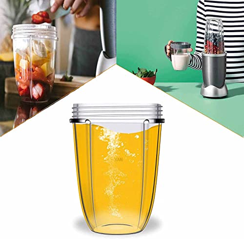 DDSHUN 18oz Juicer Cups Large Cups Clear Blender Cups Compatible for Nutribullet Replacement Parts 600W/900w Blender Juicer Accessories for Nutri