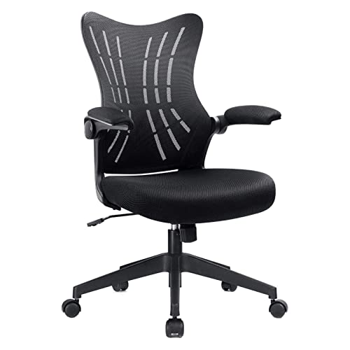 LXXSH Mid-Back Office Desk Chair Mesh Ergonomic Task Chair Computer Chair Home Office Chair Lift Swivel Chair (Color : Argento, Size : Light Grey