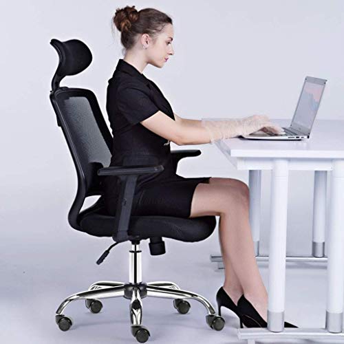 n/a Ergonomic Office Chair with Adjustable Headrest, Armrest and Lumbar Support - High Back Mesh Office Chair with Thick Seat Cushion - Reclining