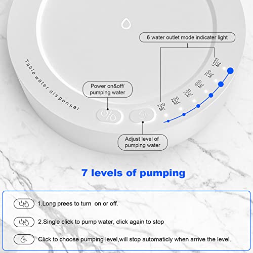 Desktop Water Dispenser, Yimidear Portable Electric Water Pump for 5 Gallon & Universal Bottles, Intelligent USB Charging Water Bottle Dispenser