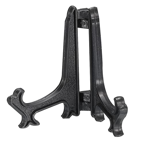 MECCANIXITY 1.8 Inch Display Stand Holders Display Pictures PS Plastic Black for Home Decoration, Art, Book Stores Pack of 6