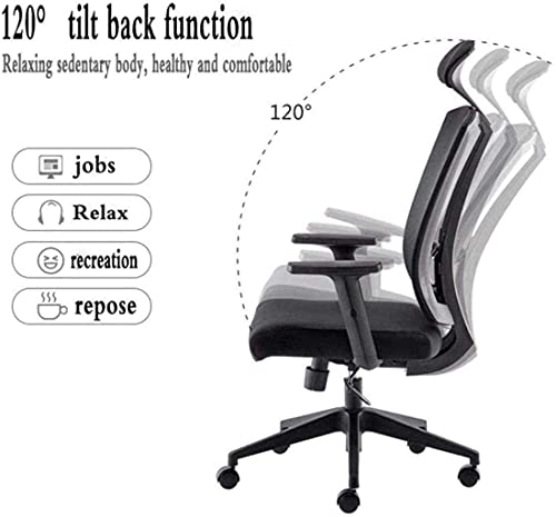 HJW Game Chair Mesh High Back Swivel Office Chair Adjustable Armrest Breathable Mesh Home Computer Chair Desk Chair Armchair