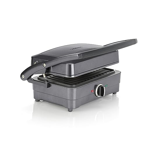 Cuisinart 2-in-1 Grill and Sandwich Maker, Non-Stick Removable Plates, Midnight Grey, GRSM4U