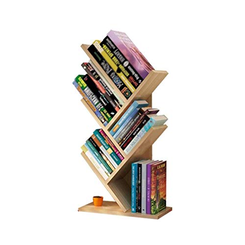 JJZXD 4-Tier Bookcase Tree Bookshelf Book Rack Display Storage Magazine Rack, for Books, Magazines, CDs and Photo, for Living Room, Home Office