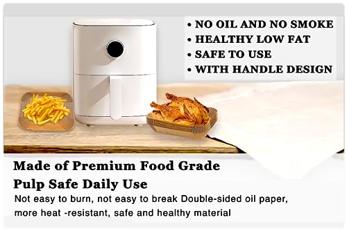 Ambrosia Designs 100pcs Air Fryer Liners Disposable for Ninja Dual Air Fryer, Air Fryer Accessories, Oil-Proof, Water-Proof, Food Grade Parchment
