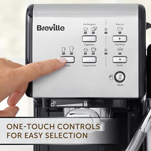 Breville One-Touch CoffeeHouse Coffee Machine | Espresso, Cappuccino & Latte Maker | 19 Bar Italian Pump | Automatic Milk Frother | ESE Pod Compa