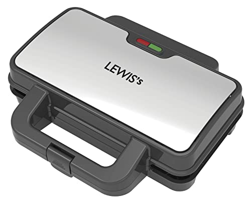 Lewis's Deep Fill Toastie Maker, 2 Slice Sandwich Toaster, Non Stick Plates, Power Indicator Light (900W)