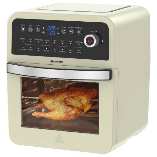 EMtronics EMAFO12LD Digital Extra Large Family Size XL Air Fryer Combi Oven Grill 12 Litre with 11 Pre-Set Menus for Oil Free & Low Fat Healthy C
