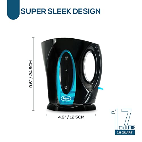 NYRA Electric Kettle,Cordless Kettles 1.7L Auto Shut-Off, Boil Dry Protection,2200w Fast Boil Jug Kettle for Hot Water Tea or Coffee (Black)