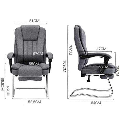 WALNUT Ergonomic Office Recliner Chair with Lumbar Support Modern Simple Leisure Chair Study Chair Fabric Office Chair Bow Chair (Color : Black)
