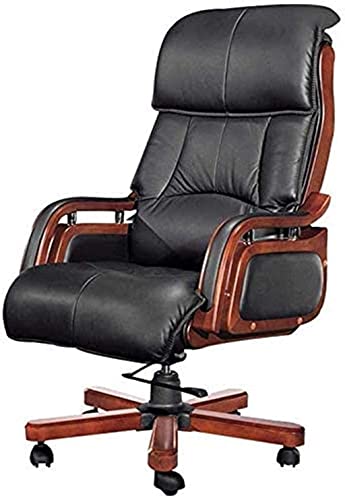 HJW Adjustable Office Desk Chair with Armrests Lumbar Support Desk Ergonomic Chair Wood Chair Chair Swivel Chair Armchair